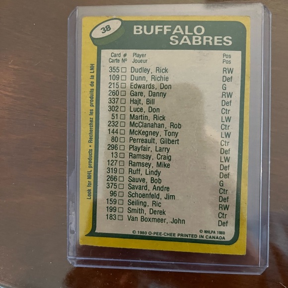 5/$25 Danny gare 1979-80 Buffalo sabres hockey card o-pee-chee - Picture 2 of 2